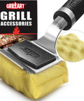 Bristle Free Grill Brush With Steam Cleaning Safe Non Metallic Pad Replaceable Head For Any Grill Grate 17 Inch Long Handle