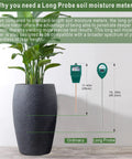 Comparison of ordinary and Long Probe Soil Moisture Meter For Deep Read And Plant Nerds Approved Water Level Sensor, 2 Pack Bundle