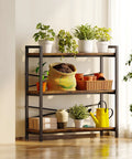 Built Like A Tank Three Tier Bookshelf With Pretty Dang Roomy Shelves, Industrial Vintage Wood And Metal Storage Rack with plants and decor.