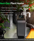 Smart AeroFlux Grow Tent Heater With Thermostat, 700W PTC Heating in a greenhouse with visible extension hose