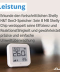 Gen3 White Smart WiFi And Bluetooth Temperature And Humidity Sensor With Quick Response, Low Power Draw, Type C USB, E Paper Display, Your Home Automation Sidekick For Real Time Indoor Climate Tracking, shown on a table