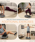 People using Waver Vibration Plate Exercise Machine With High Intensity Full Body Vibration For Muscle Activation in various exercises.