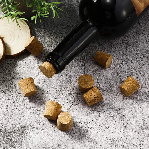 120 Piece 8 Sizes Tapered Cork Stoppers Set Natural Wood Wine Bottle Plugs For Wine Beer Liquor DIY Crafts Replacement Corks