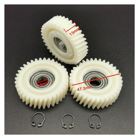 Three Oblique Planetary Gear Set 35 Tooth Helical Gears with 6900Z Bearings for E Bike Wheel Hubs in nylon, size 47.3x13mm