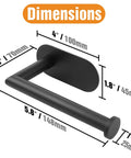 Dimensions of Matte Black Stainless Steel Toilet Paper Holder With Adhesive Mount, Rust-Proof, Water Resistant, Modern Design
