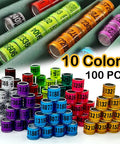 100Pcs Multicolor Aluminum Pigeon Leg Rings For Easy Identification And Training Birds Foot Bands With Comfortable Ergonomic