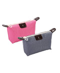 Two Pack Travel Makeup Bags for Women Grab and Go Cosmetic Bag Set Waterproof Nylon With Leather Interior Light Pink Preppy Toiletry Organizer Tiny