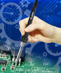 Using Digital Soldering Station Kit With Helping Hands, 60W Power to solder circuit board.