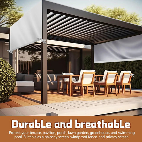 Universal Pergola Replacement Canopy Outdoor Shade Cover Waterproof Shade Top Cover For Patio Porch Backyard 12 X 10 Ft Beige