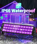 IP66 Waterproof 100W LED Black Light Bar for outdoor glow parties and Halloween, three pack lights up 1400 sq ft at night