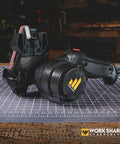 Mk2 Professional Electric Knife And Tool Sharpener With Adjustable Sharpening System, shown with flexible belts on a workbench