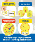 Time Learning Activity Set With Teaching Clocks For Kids Hands On Time Practice Classroom Must Haves with clocks and dice