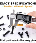 Digital caliper measuring bolt from All In One M6 10.9 Grade Alloy Steel Hex Socket Bolts Nuts Washers Kit 261-Piece