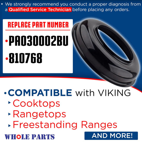 PA030002BK Black Burner Bowl Replacement For Open Burner Ranges Ovens And Stoves Fits Viking And Other Models