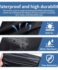 Beefed-Up Waterproof Winch Cover For 8000-13500 Lb Winches, Heavy-Duty 900D Oxford Fabric With PVC Coating, Reflective Ribbon, All-Weather Protection Against The Elements showing waterproof, UV, water-resistant, and tear-resistant material