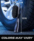 Ergonomic Tire And Wheel Cleaning Brush For Cars, 10.3 Inch Long With Short Stiff Bristles Against Car Tire
