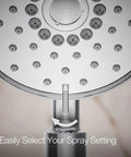 Close-up of Purist Three-Spray Handheld Showerhead With Nonpositive Shutoff Full Coverage Massage And Silk Spray For Everyday Use