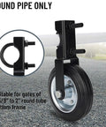 Heavy Duty Gate Wheels That Kill Sag Once And For All Featuring Hella Durable Solid Rubber Tires for Round Pipe Gates