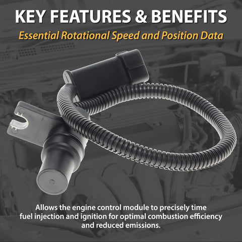 Engine Crankshaft Position Sensor OE Replacement 56027864 For Dodge Ram 2500 3500 1997 2002 8.0L V10 488 CID 10 Cylinder Drop-In Direct Fit Plug And Play Easy Install Precise Timing, coiled harness