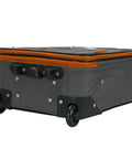Rockland expandable softside upright luggage set, charcoal, 14/19 in, front view