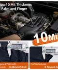 UYKKE 10mil nitrile gloves, diamond-textured palm and fingers, latex-free, size Large