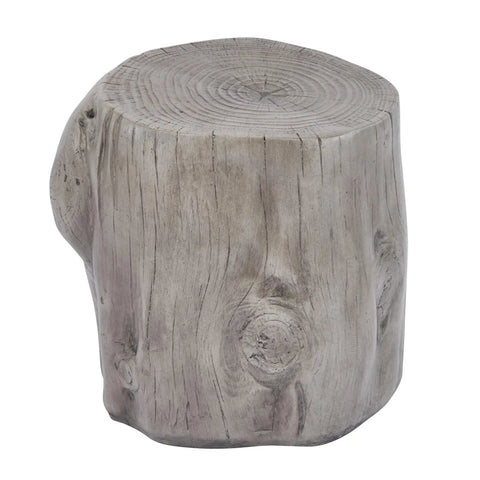 Super Sleek Tree Stump Side Table For Your Backyard Vibes And Indoor Lounge Setup Featuring Realistic Concrete Finish Totally Dope Accent Table For Modern Patio Or Cozy Living Room Space In Antique Grey