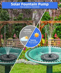 Bird Bath Fountain Kit With Six Nozzle Modes And Fixed Pipes, Upgraded 3.5W Solar Pump For Garden, Outdoor Decor and Fish Tank