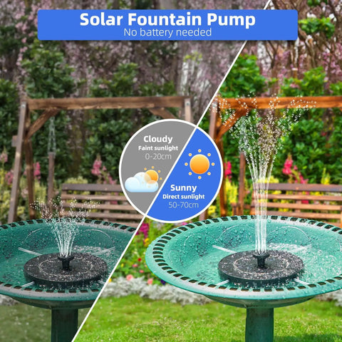 Bird Bath Fountain Kit With Six Nozzle Modes And Fixed Pipes, Upgraded 3.5W Solar Pump For Garden, Outdoor Decor and Fish Tank