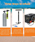 Three inflation methods for Massive 11.1L Scuba Tank With 4500psi Fill 80 Cu Ft Aluminum Diving Cylinder High Capacity Dive Bottle