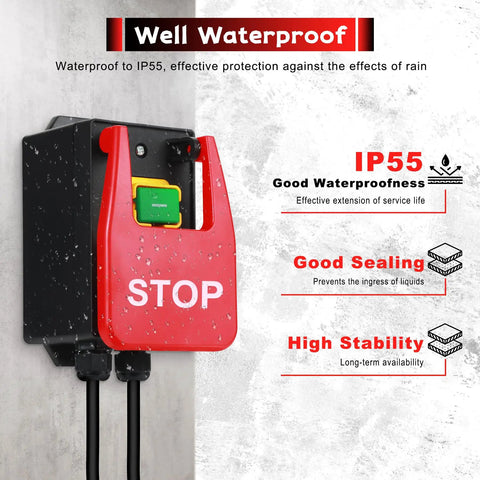 110V To 120V Single Phase On Off Paddle Switch With Built Tough Extension Cord And Receptacle For Table Saws Router Tables And Drill Presses Safe Quick Shutoff featuring IP55 waterproof rating