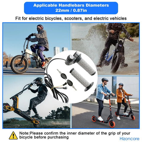 Full Twist Throttle For E Bikes And E Scooters Plug And Play 12V 72V Key Lock Pre Installed Grip Easy Install Ready Out Of The Box Wide Voltage Support Fits Most Models No Sweat
