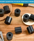 20 Piece Multi Use Rubber Spacers Set One Inch Outer Diameter Three Eighth Inch Inner Diameter One Inch Thick Anti Vibration Neoprene Bushings Tear Resistant Black Washers For Everyday Home And Car Fixups black neoprene spacers on wood