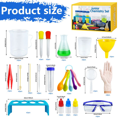 Hands On Lab Science Kit For Kids With 33 Pieces Of Beakers And Test Tubes, Fun Chemistry Experiments For Classroom Or Home display