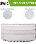 Detail view showing sandwich mesh lining and Velcro fastener on 4 Pack Dirt Grip Microfiber Replacement Pads For Steam Mop S1000 Series