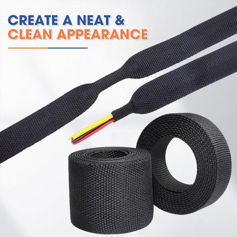 Tough As Nails Braided Heat Shrink Wiring Loom Sleeve For High Temp Protection, flexible cable protection, roll and sleeve view