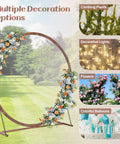 Wooden Wedding Arch Backdrop Stand 7.4 Ft For Outdoor Ceremonies Garden Arbor Trellis Round Pergola Decor with flowers