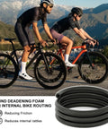 Cyclists on road with Internal Housing Damper Foam Sleeve For Bicycle Cables 63 Inch 6mm Foam Tube 1.6M in foreground