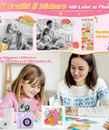 5 Rolls Kids Instant Print Paper Refill For Kids Cameras, Thermal Paper 55x25mm, 180 Sheets With Cute Stickers, for kids photo printing