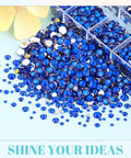 Royal Blue Resin Rhinestones Kit With 12100 Pcs Flatback Crystals And 3 Tubes Of 10ml B7000 Jewelry Glue, 2 Boxes, Includes Mixed Sizes 2mm 3mm 4mm 5mm For Bedazzling Crafts