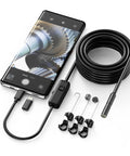 Ultra Slim 9.8ft Endoscope Cam With 1920P HD Clarity, 8 Adjustable LEDs, USB Type C Borescope, SemiRigid Snake Cable For Android iPhone iPad, Pro Grade Visuals For Cars Pipes And Machines with smartphone and accessories