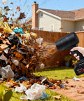 Beast Cordless Leaf Blower With 350000 RPM Turbo Motor And Lightweight Handheld Design in use on a backyard patio