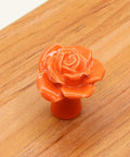 Ceramic Rose Cabinet Knobs 6 Pack Orange Vintage Drawer Pulls For Dresser Wardrobe Kitchen Cupboard Easy Install With Screws