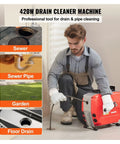 Heavy Duty Electric Drain Cleaner Machine With 120Ft Sewer Snake Auger And 420W Motor to clear floor drains and sewer pipes.