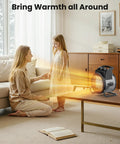 Portable 1500W PTC Ceramic Space Heater With Thermostat And 90 Degree Adjustable Angle on table heating room