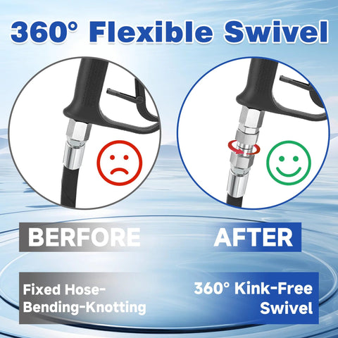 M MINGLE 3/8 in NPT pressure washer swivel fitting, anti-twist male-to-female adapter, 360° swivel, 2-pack