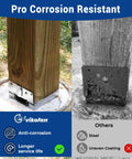 6 Pack 6x6 Post Base for Concrete Installations, True 5.5x5.5 Inch Wood Posts, Heavy Duty Electro Galvanized Brackets