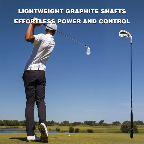 Single 7 Iron Golf Club For Men Right Handed Forgiving Design With Graphite Shaft And Easy Control Grip in golfer's swing