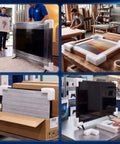 100 Pack Foam Corner Protectors For TV Frames, Photos, Mirrors And Picture Frames, used for safe packing and moving.