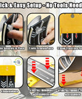 Visual guide demonstrating setup of Ultra Long 16.4-Foot Flexible Race Track For Kids 3 And Up, including suction cup installation.