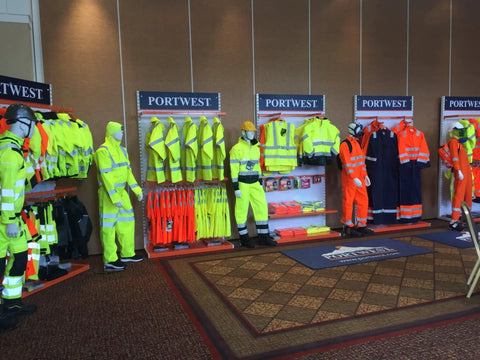 Straight Up Job Site Approved Flame Resistant High Visibility Safety Vest En Iso Certified Polyester Workwear Heavy Duty Fire Guard Vest Built Tough For Long Hours on display showcasing various high vis workwear.